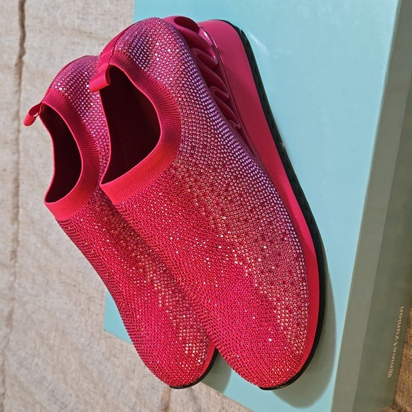 NIB BEAUTIFUL Fushia rhinestone sneakers - Picture 2 of 4